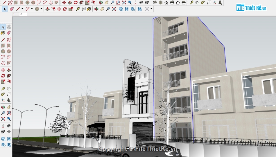 file sketchup nhà phố 2 tầng,sketchup nhà phố 2 tầng,Model sketchup nhà phố 2 tầng,Model su nhà phố 2 tầng,File sketchup nhà phố,nhà phố 2 tầng sketchup